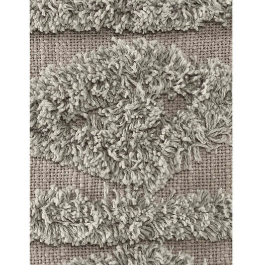 Grey Cushion Cover with Tassels | 40x40cm | Tufted Cotton | Boho Style-1