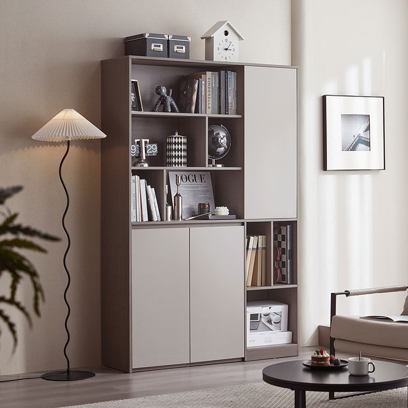 Cappuccino Taupe Cabinet Bookshelf-6